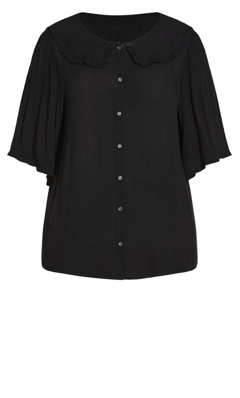 Relaxed Collar Top Black 5