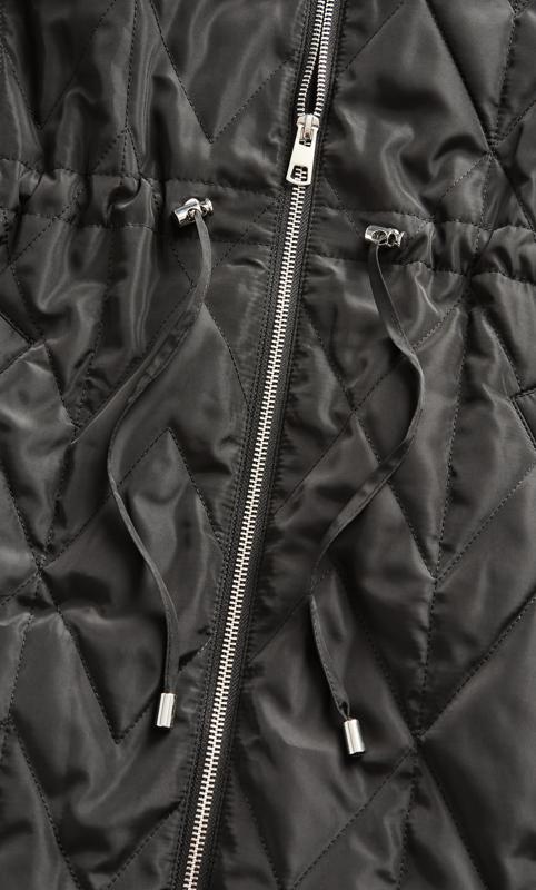 Faux Fur Collar Black Padded Coat 3