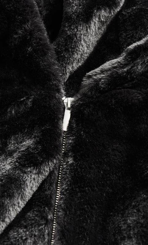 Fur Black Zip Hood Jacket 6