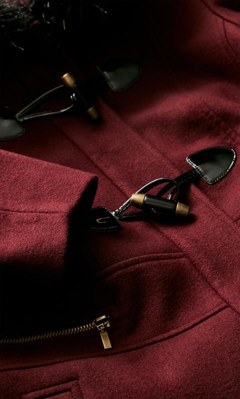 Evans Burgundy Red Duffle Coat | Evans 10