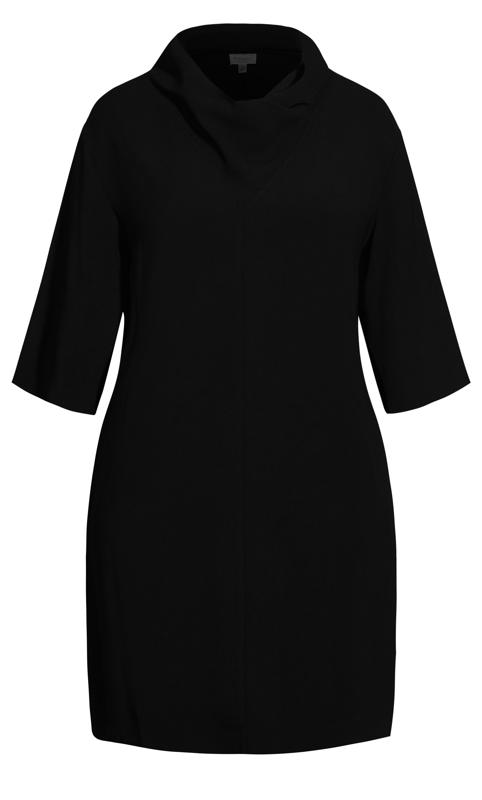 Evans Black Drape Pocket Oversized Collar Dress 7