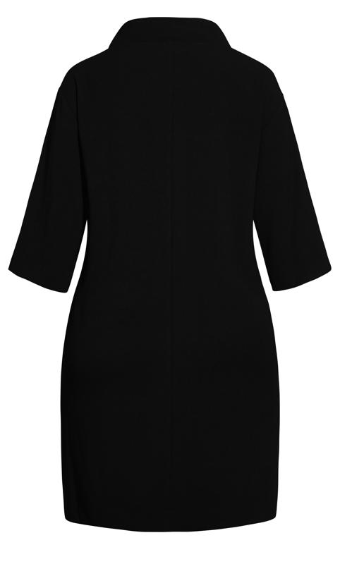 Evans Black Drape Pocket Oversized Collar Dress 8