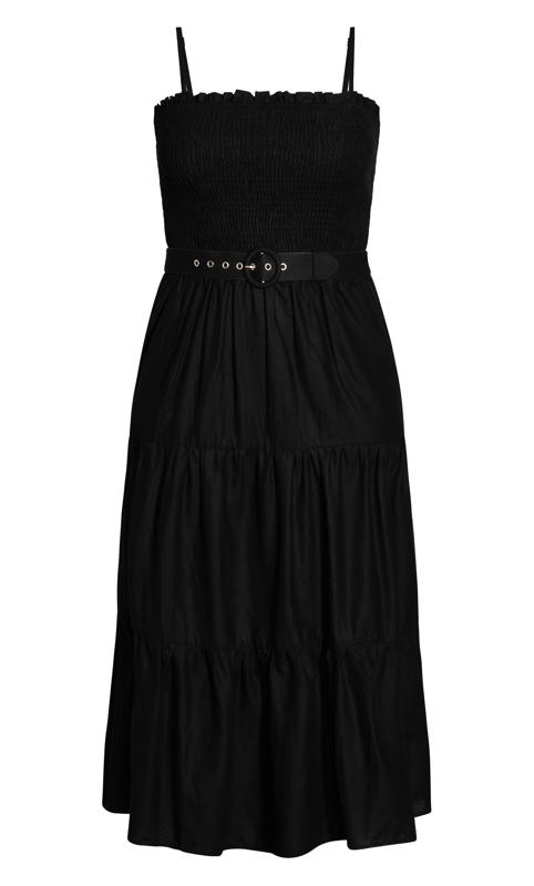 Evans Black Shirred Sunset Maxi Dress 6