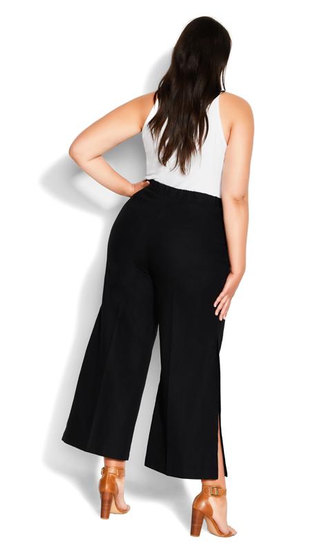 Evans Black High Waisted Wide Leg Trousers 3