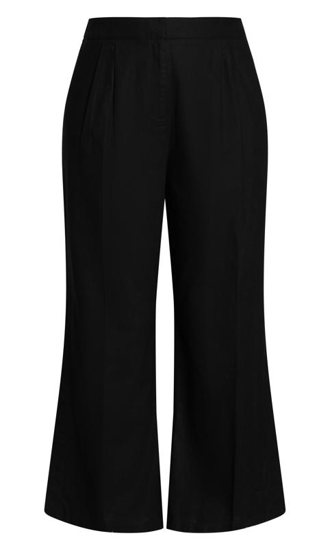 Evans Black High Waisted Wide Leg Trousers 4
