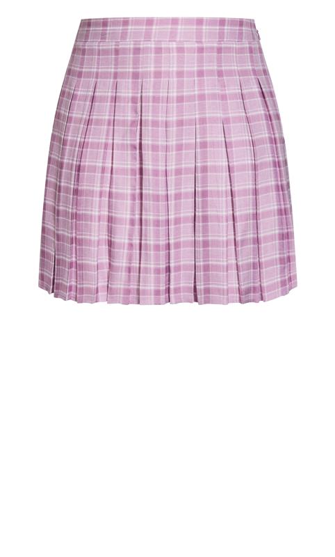 Evans Pink Varsity Check Skirt 5