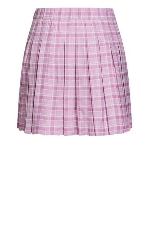 Evans Pink Varsity Check Skirt 6