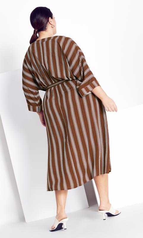 Evans Brown Casablanca Stripe Dress 4