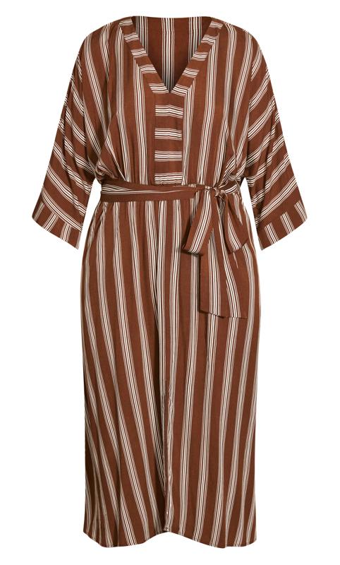 Evans Brown Casablanca Stripe Dress 5