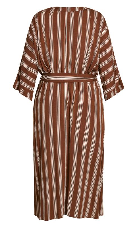 Evans Brown Casablanca Stripe Dress 6