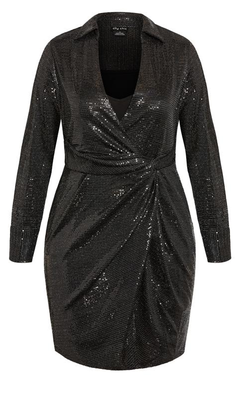 Evans Black Sequin Glow Dress 9