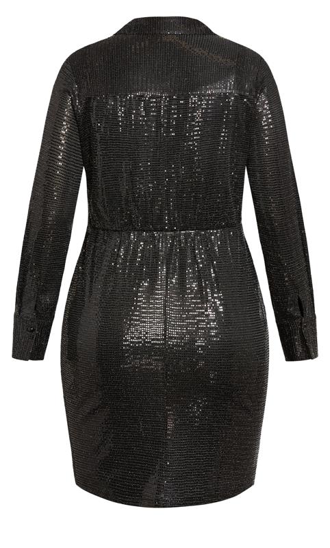 Evans Black Sequin Glow Dress 10