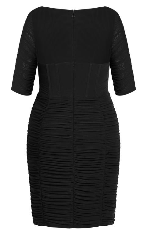 Bustier Elbow Sleeve Black Dress 5