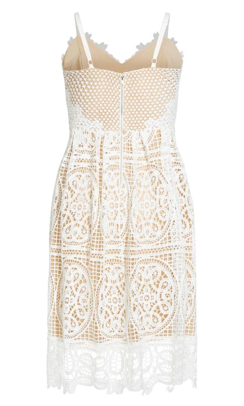 Evans White Strapless Lace A-Line Midi Dress 5