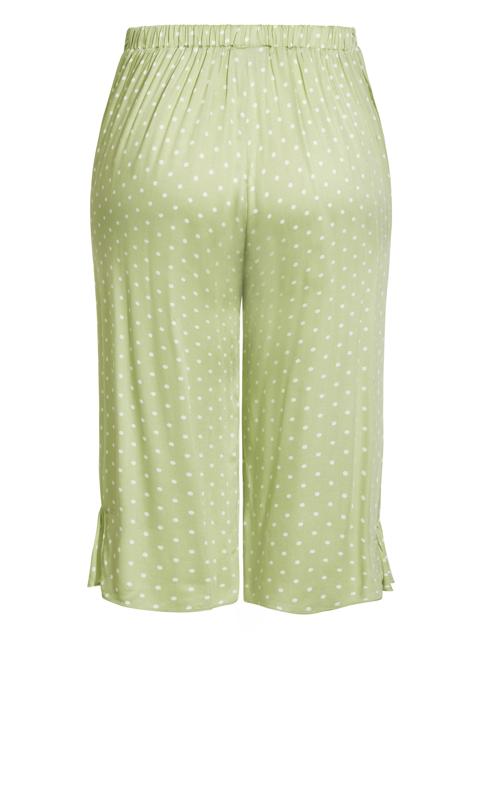 Evans Green Polka Dot Print Pyjama Bottoms 4