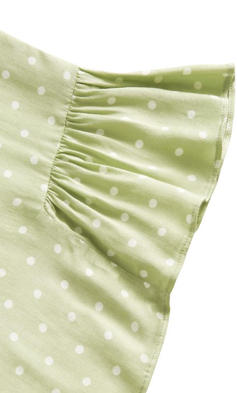Evans Green Polka Dot Print Pyjama Bottoms 5