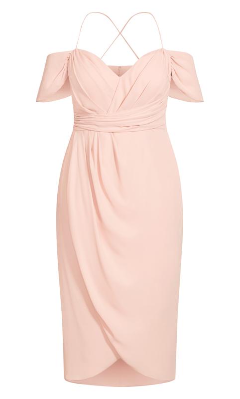 Evans Pink Wrap Bardot Maxi Dress 4