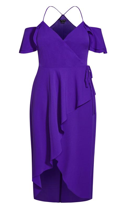 Evans Purple Frill Wrap Maxi Dress 3
