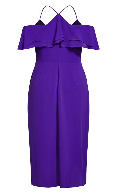 Evans Purple Frill Wrap Maxi Dress 4