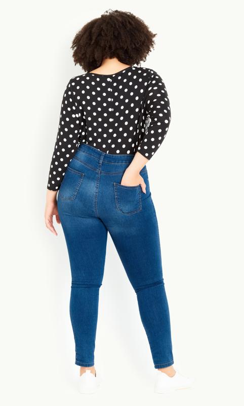 EVANS Plus Size Curve Fit Blue Mid Wash Skinny Jeans | Evans 2