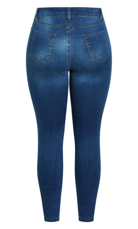 EVANS Plus Size Curve Fit Blue Mid Wash Skinny Jeans | Evans 6