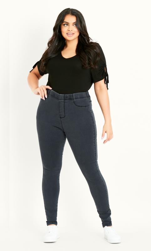  Grande Taille Evans Charcoal Grey Pull on Jegging