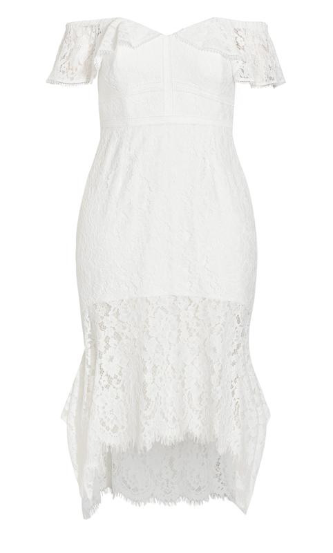 Evans White Lace Bardot Midi Dress 5
