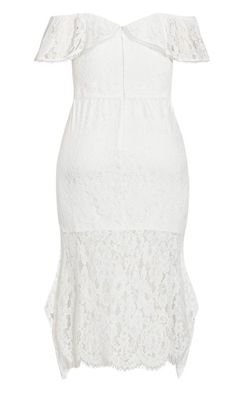 Evans White Lace Bardot Midi Dress 6