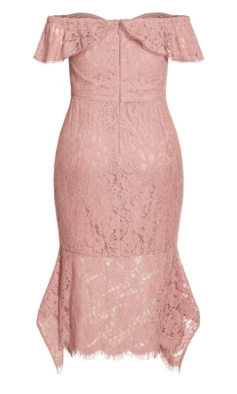 Evans Pink Lace Bardot Midi Dress 5