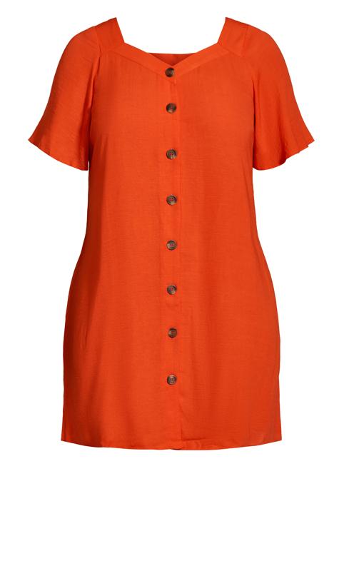 Evans Orange Button Through Dress 5