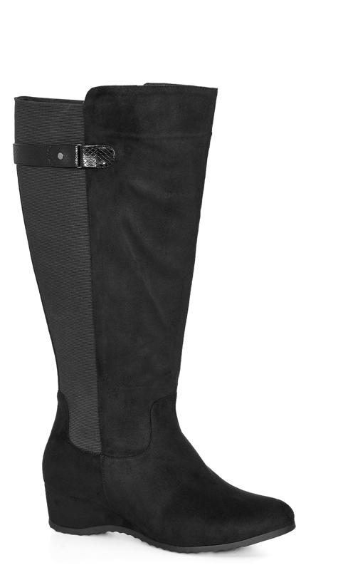  Grande Taille CloudWalkers Black WIDE FIT Charlotte Tall Boot