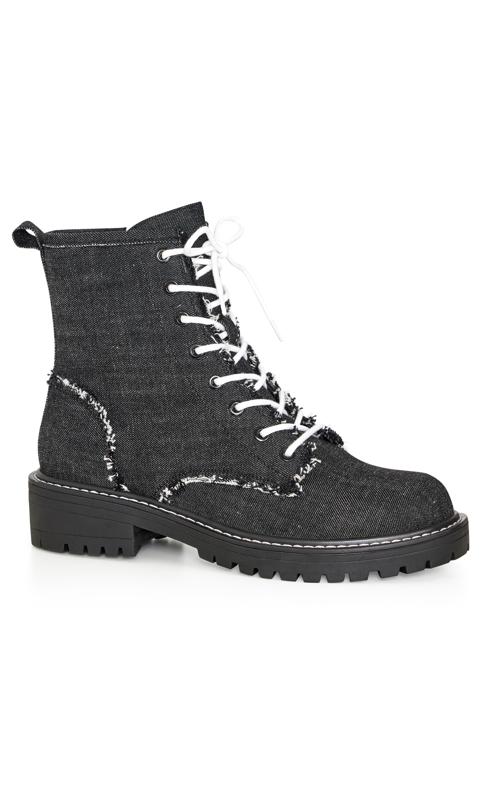 Plus Size  Avenue Black Denim Hiker Boots