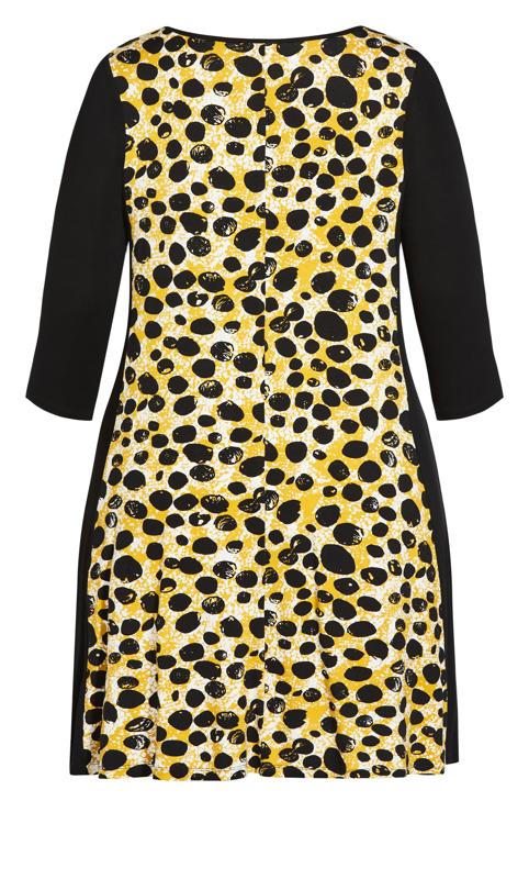 Evans Black & Yellow Animal Print Cut Out Dress 5