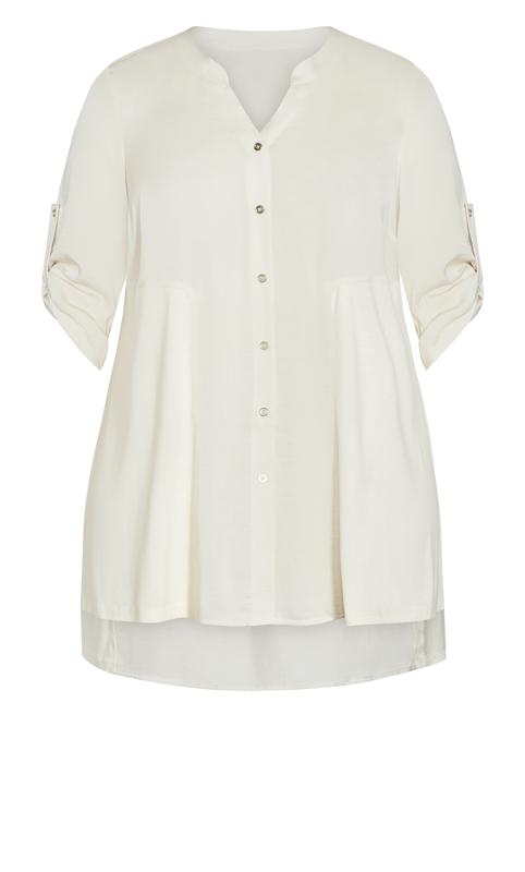 Evans Cobalt Ivory White Longline Shirt 6