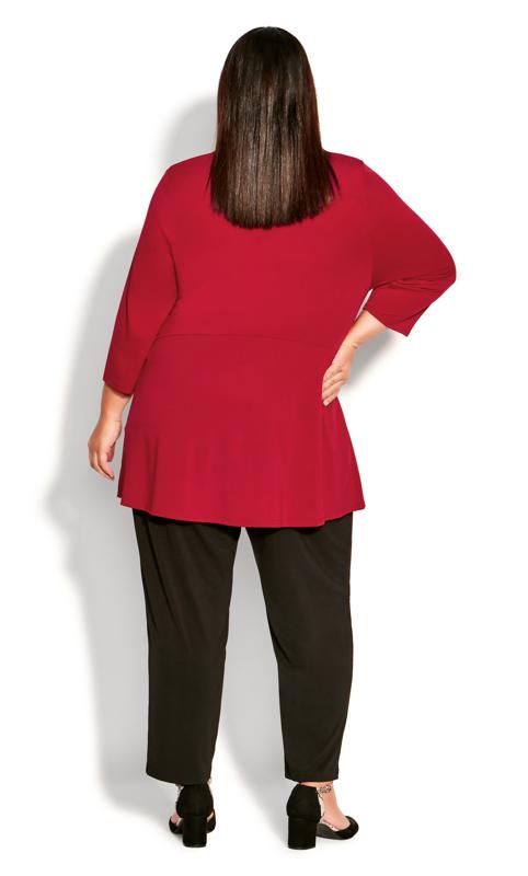 Evans Red Buckle Detail Wrap Tunic 5