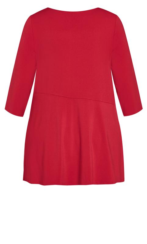 Evans Red Buckle Detail Wrap Tunic 7