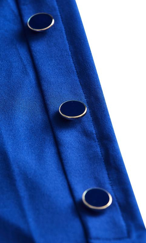 Evans Cobalt Blue Split Sleeve Button Top 7