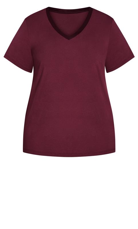 Evans Burgundy Red V-Neck T-Shirt 5