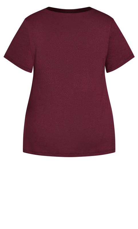 Evans Burgundy Red V-Neck T-Shirt 6