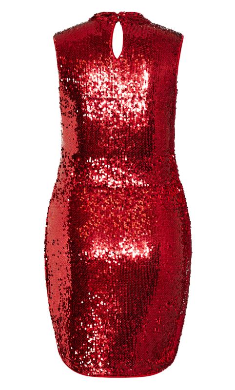 Evans Red Sequin Drape Dress 5