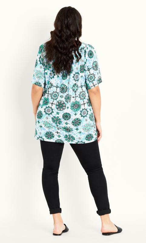 Paisley Tile Square Neck Green Top 5