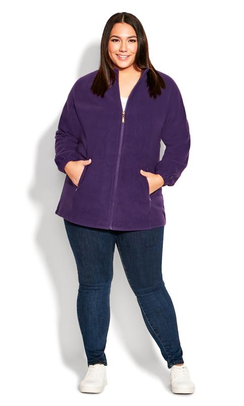 Evans Purple Polar Fleece Zip Jacket 6