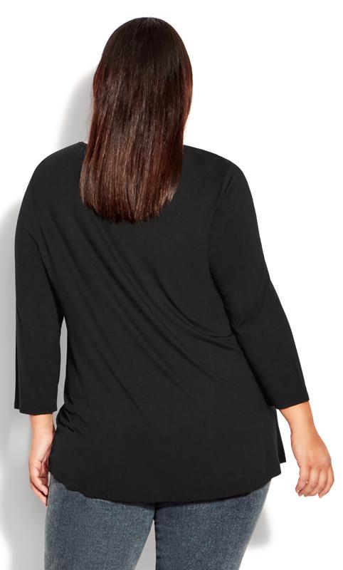 Evans Black Twist Hem Top 4