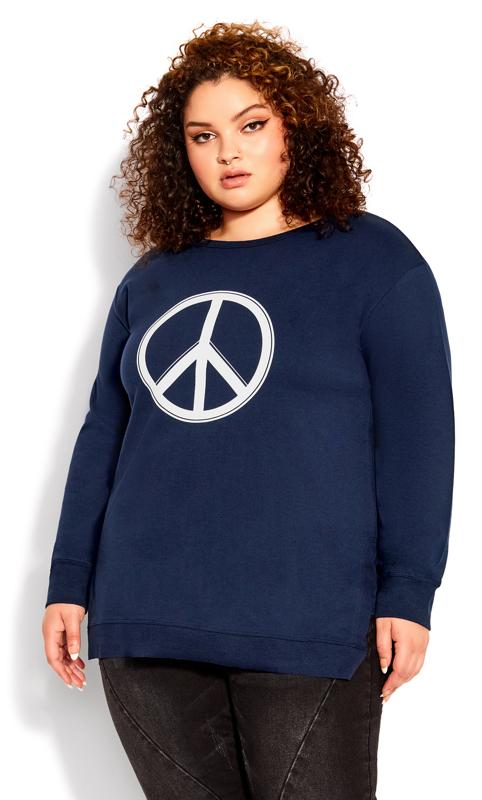 Evans Navy Peace Out Sweat Top 2