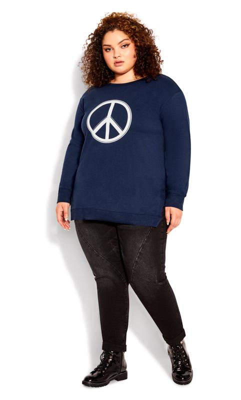 Evans Navy Peace Out Sweat Top 9