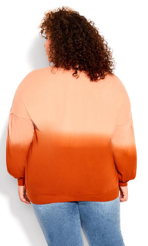 Ziggy Round Neck Relaxed Fit Sunset Orange Sweat Top 5