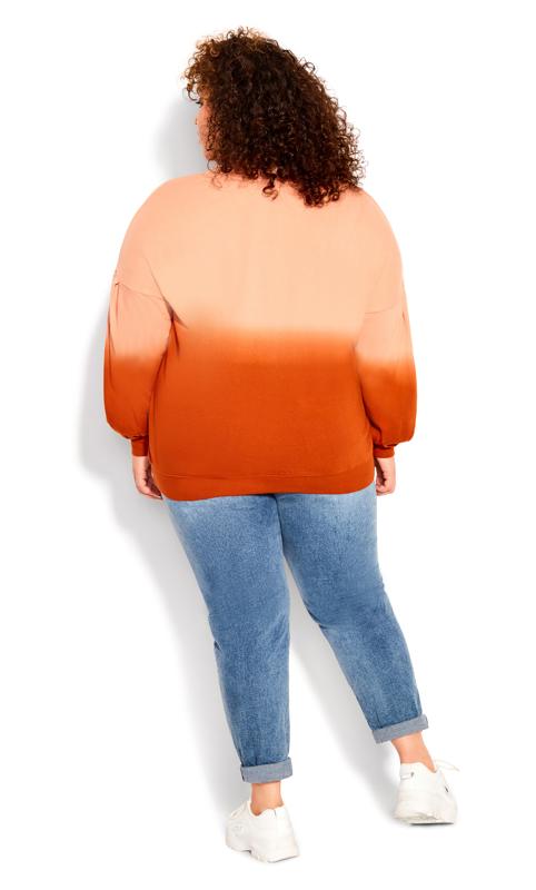 Ziggy Round Neck Relaxed Fit Sunset Orange Sweat Top 6