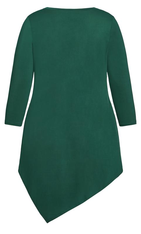 Sadie V-Neck Button Front 3/4 Sleeve Ivy Green Tunic  6