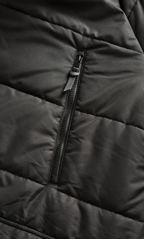 Padded Longline Hooded Black Coat 9