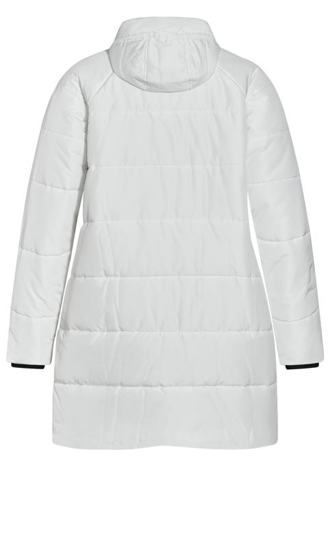 Evans White Longline Hooded Puffer Coat 9